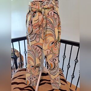 Like an Angel  cropped tie waist pants